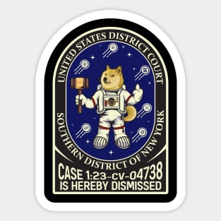 Doge wo helmet / Crypto v. SEC ("CASE IS HEREBY DISMISSED") Sticker